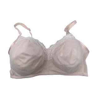 Adore Me Enora Unlined Plus Bra Peach Blush Nylon Blend Lace Mesh Women's 1X NWT